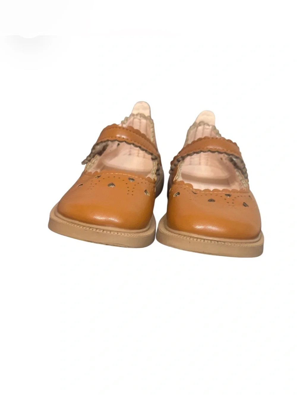MYA Fashion FROM Marie Nicole heart cut brown Mary Jane dress shoes size 30 12